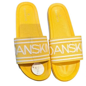 Danskin  side lines yellow slides Sz 10